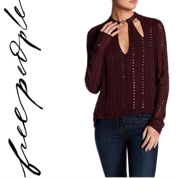 Free PeopleYoung Love Embellished Blouse - Picture 1 of 7